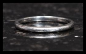 A 20th century Platinum band ring of plain simple form. Total weight 2.