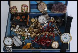 A  collection of costume jewellery and wristwatches etc.