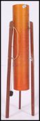 An original 1960's resin rocket shaped standing lamp light on three teak legs (AF - one leg