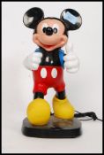 A vintage 20th century retro  Mickey Mouse novelty telephone raised on a plinth retaining vivid
