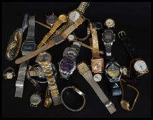 A collection of vintage watches to include retro digital wristwatches,