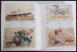 A collection of postcards dating from the early 20th century to include Shipping, Silk, Comedic,