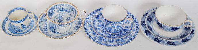 A collection of 19th century blue and white china to Royal Crown Derby Wilmot pattern,