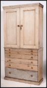 A stunning Victorian pine estate cupboard - specimen cabinet.