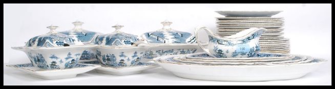 A fantastic extensive china blue and white part dinner service by Bristol Alkalon China in the