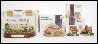 FRASER CREATIONS: A collection of 4x Fraser Creations ceramic dioramas, to include; Warwick Castle,