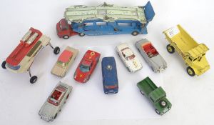 CORGI & DINKY: A collection of 10x vintage loose Corgi & Dinky diecast model cars,
