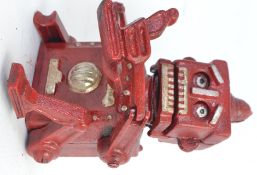 ROBERT THE ROBOT: A cast iron ' Robert The Robot ' metal moneybox bank, in the form of a robot,