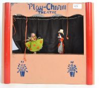 TIN PLATE THEATRE: A vintage ' Play Charm ' tinplate folding childs puppet theatre - complete,