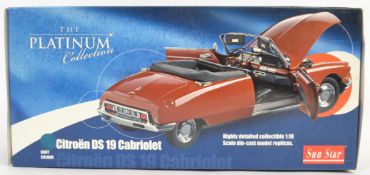 SUN STAR: Original 1:18 scale Sun Star Platinum Collection diecast model Citroen DS 19 Cabriolet.