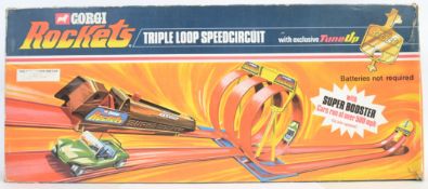 CORGI ROCKETS: An original vintage Corgi Rockets ' Triple Loop Speedcircuit ' playset - within the