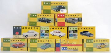 VANGUARDS: A collection of 10x assorted Vanguards 1:43 scale diecast models: VA11001, va22531,