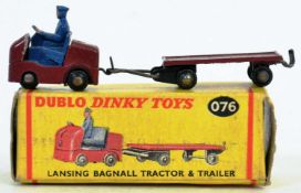 DUBLO DINKY: an original vintage Dinky Dublo Toys 076 ' Lansing Bagnall Tractor & Trailer ' diecast