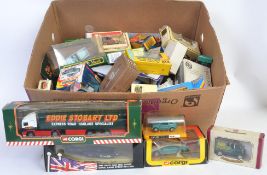 DIECAST: A good box of assorted mixed diecast to include Corgi, Eddie Stobart, Matchbox, Polistil,