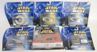 STAR WARS: A collection of 6x Star Wars Episode One Micro Machines Galoob action figure playsets,