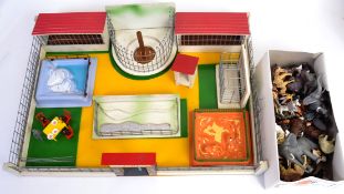 BRITAINS ZOO: A wonderful and original possibly Britains Zoo playset - appearing largely complete,