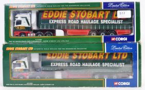CORGI EDDIE STOBART: Two original Corgi Eddie Stobart limited edition 1:50 scale diecast model