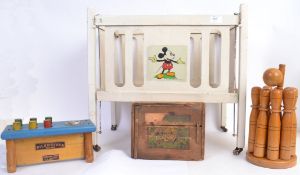 WOODEN TOYS: A collection of vintage wooden toys,