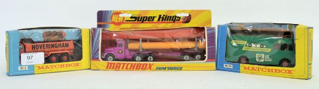 MATCHBOX; A collection of 3x boxed Matchbox Kingsize (and other) diecast models - box numbers K-1,