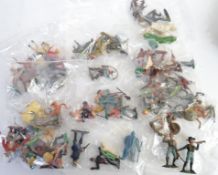 SOLDIERS: A good assortment of vintage toy soldiers (mostly plastic) to include Timpo, Britains,