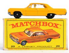 MATCHBOX LESNEY: An original vintage diecast model Matchbox Series Lesney No. 20 Taxi Cab.