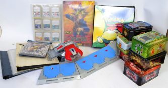 YU GI OH: A collection of assorted Pokemon / Yu-Gi-Oh cards and accessories - some loose,