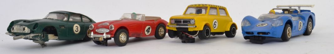 SCALEXTRIC; A collection of 4x loose vintage Scalextric slot racing cars, comprising of a Javelin,