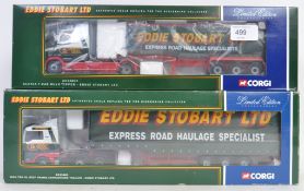 CORGI EDDIE STOBART: 2x Eddie Stobart Corgi boxed diecast model lorries - CC13405 and CC12802.
