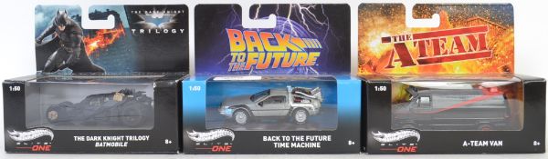 HOTWHEELS ELITE TV / FILM: A collection of 3x Hotwheels Elite 1:50 scale boxed diecast TV / Film