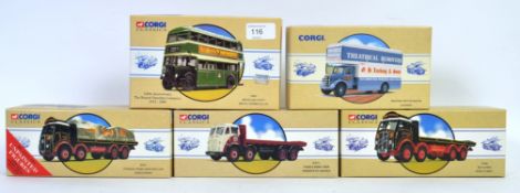 CORGI CLASSICS; A collection of 5x Corgi Classics diecast models, each within the original boxes.