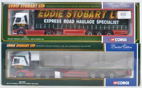 CORGI EDDIE STOBART: 2x original Corgi Eddie Stobart 1:50 scale diecast model lorries - 75601 and