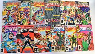 COMIC BOOKS: SECRET WARS: A complete run of issues 1-12 of Secret Wars c1984. Issues 1-12.