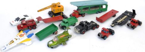 DIECAST: A good collection of loose vintage Dinky and Corgi diecast models to include Transporter,