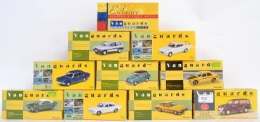 VANGUARDS: A collection of 10x assorted boxed (unused) Vanguards 1:43 scale diecast models; VA10001,