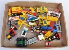 LEGO; A tray of assorted vintage loose (mostly vintage) Lego to include Space, City, Town,