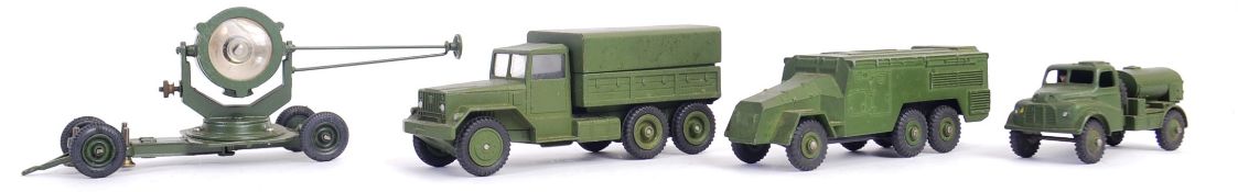 DINKY: A fabulous collection of 4x vintage diecast Military themed cars and related model diecast