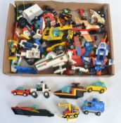 LEGO; A tray of assorted vintage loose Lego to include Space, City, Town,