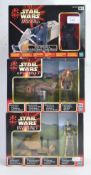 STAR WARS: A collection of 3x Hasbro Star Wars Episode One boxed playsets, each appearing unused.