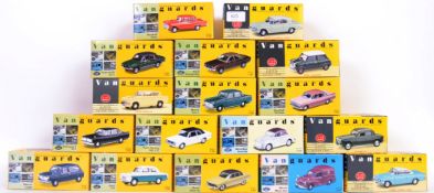 VANGUARDS: A collection of 17x 1:43 scale boxed Vanguards diecast model cars - to include Morris
