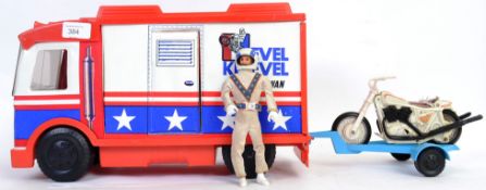 EVEL KNIEVEL: An original vintage retro Evel Knievel ' Scramble Van ' action figure playset,
