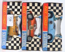 SCALEXTRIC: A collection of 3x vintage Scalextric ' Race Tuned ' racing cars - C18 Ford 3L,