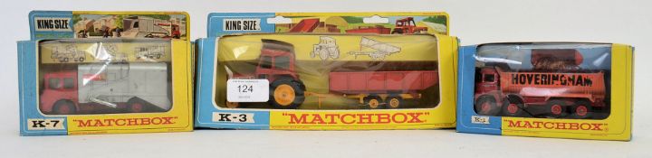 MATCHBOX; A collection of 3x boxed Matchbox Kingsize diecast models - box numbers K-7, K-3 and K-1.