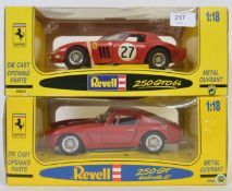 REVELL 1:18: 2x  Revell Jouef Evolution 1:18 scale diecast model cars - each a Ferrari - 250 GTO