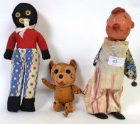 VINTAGE TOYS: Three vintage toys to include a clockwork vinyl headed clown figure,