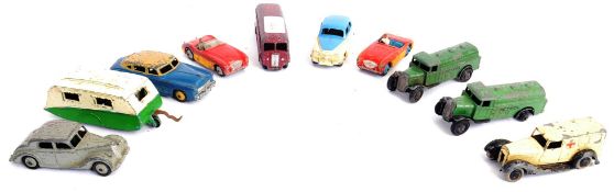 DINKY: A collection of 10x loose assorted early Dinky diecast model cars - to include Rover 75,