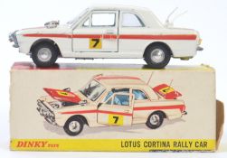 DINKY; An original vintage Dinky Toys diecast model 205 Lotus Cortina Rally Car,