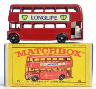 MATCHBOX LESNEY: An original vintage diecast model Matchbox Series Lesney No. 5 London Bus.