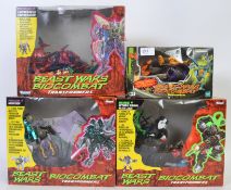 BEAST WARS; A collection of 4x boxed Beast Wars Biocombat Transformers action figures - Megatron,