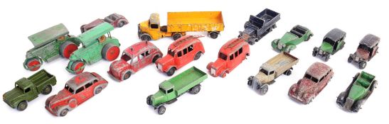 DINKY: A collection of 20x loose assorted early Dinky diecast model cars and other vehicles,