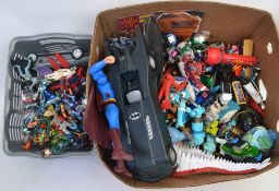 ACTION FIGURES: A HUGE collection (x2 boxes) or assorted loose action figures, vehicles and weapons.